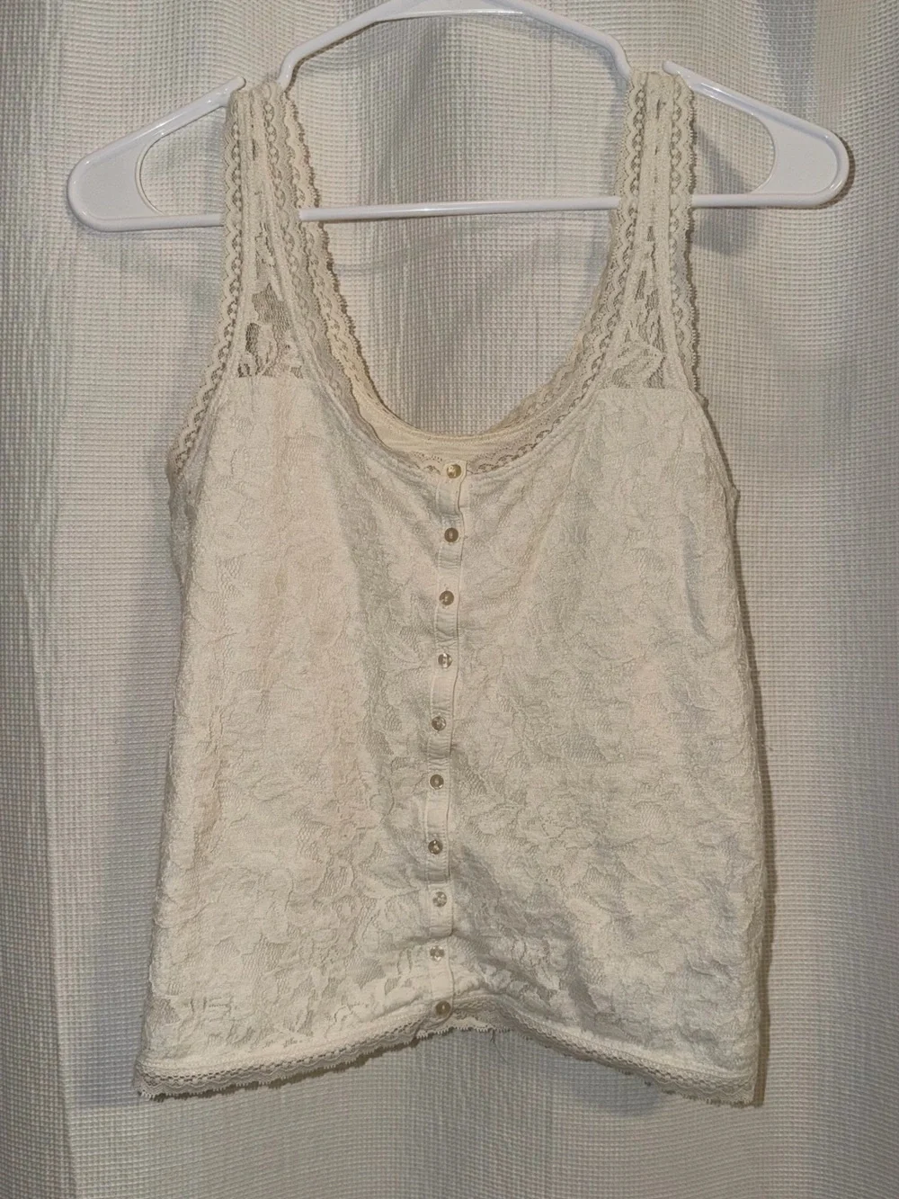 Vintage Y2K Hollister Lace Tank Top with Button Front